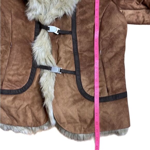 Y2K Vintage Gallery Faux Suede and Fur Penny Lane Short Jacket Small Brown - Picture 6 of 12